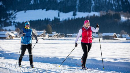 Langlaufen mitten im wunderschönen Bergpanorama