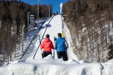 An der Skiflugschanze in Oberstdorf