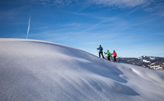 Für diesen herrlichen Ausblick wandert man gerne durch den tiefen Schnee!