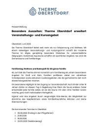 Therme Oberstdorf erweitert Veranstaltungs- und Kursangebot
