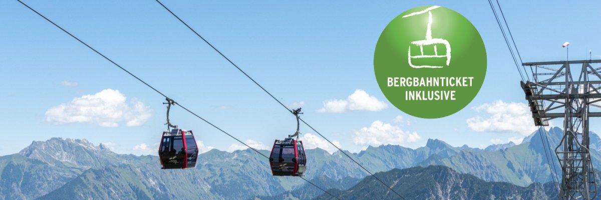 Bergbahn inkluisve Angebot mit Logo