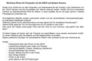 Oberstdorfer Fotogipfel - Infoblatt Videoworkshop Grundlagen 2021