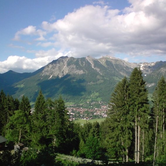Blick vom Edmund-Probst-Weg nach Oberstdorf