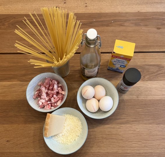 Zutaten für Spaghetti alla Carbonara