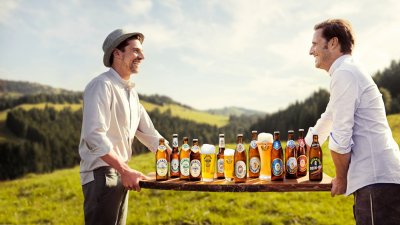 Meckatzer Bier auf Brett