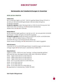 Geöffnete Freizeiteinrichtungen Herbst 2025