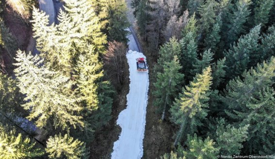 Ausfahren der Schneedepot-Loipe