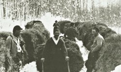 Gemeinschaftlich wurde die schwere Arbeit des Heuholens erledigt. Foto: Archiv Heckmair-Auffermann
