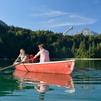 Kahnfahrt Freibergsee quer Tourismus Oberstdorf