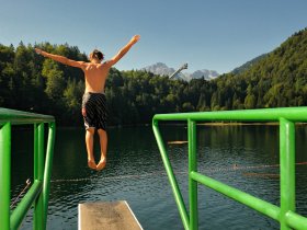 Freibergsee Sprungbrett Tourismus Oberstdorf