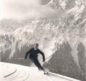 Skifahrer um 1960