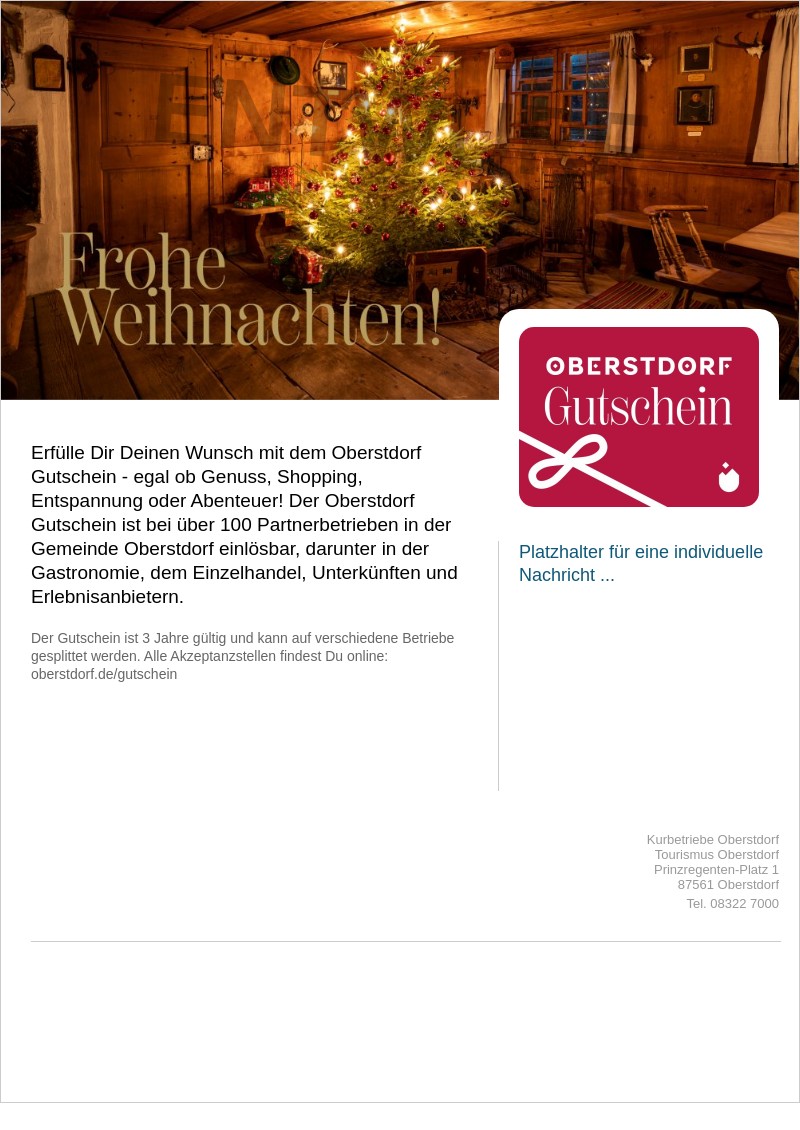Gutscheinvorlage: 03 Oberstdorf Gutschein Weihnachten