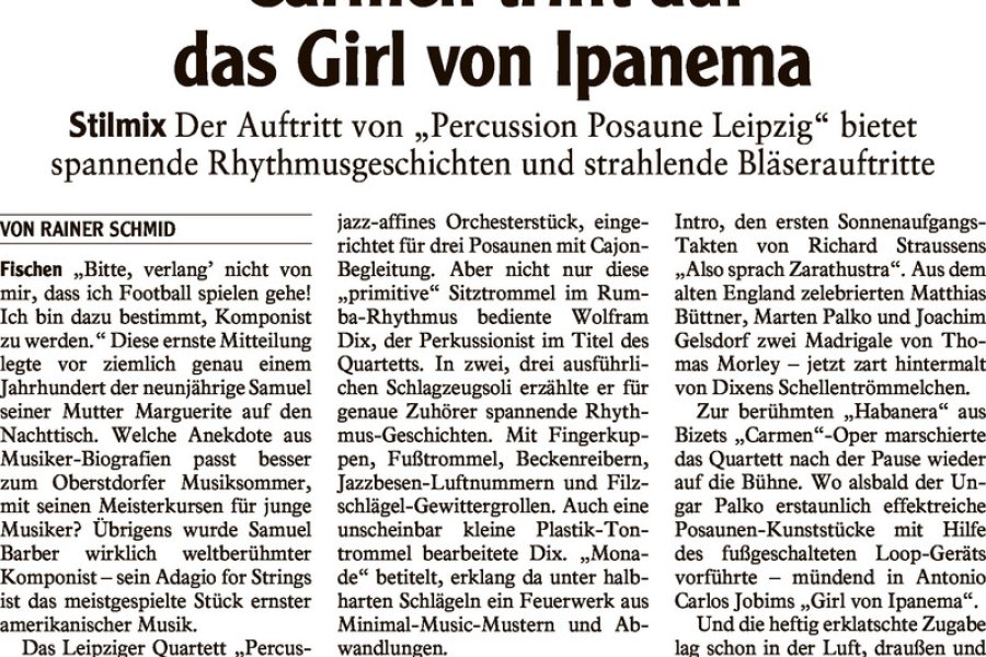 2018-08-14 Allgaeuer Anzeigeblatt Carmen trifft auf das Girl von Ipanema