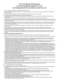 Tarif- und allgemeine Bestimmungen Kleinwalsertaler Bergbahn AG und Skiliftgesellschaft l.d.Br. GmbH und Co KG