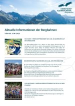 Informationen der Bergbahnen 09.06.2022