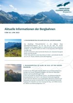 Informationen der Bergbahnen 16.06.2022
