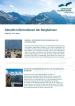 Informationen der Bergbahnen 07.07.2022