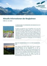Informationen der Bergbahnen 21.07.2022