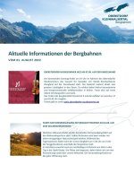 Informationen der Bergbahnen 04.08.2022