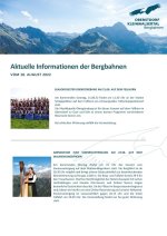 Informationen der Bergbahnen 18.08.2022