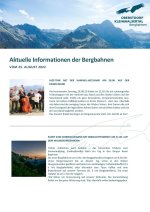 Informationen der Bergbahnen 25.08.2022