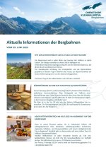 Informationen der Bergbahnen 29.06.2023