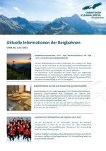 Informationen der Bergbahnen 06.07.2023