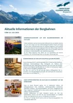 Informationen der Bergbahnen 13.07.2023