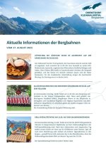 Informationen der Bergbahnen 17.08.2023