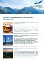 Informationen der Bergbahnen 31.08.2023