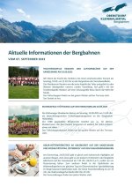 Informationen der Bergbahnen 07.09.2023
