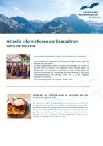 Informationen der Bergbahnen 14.09.2023