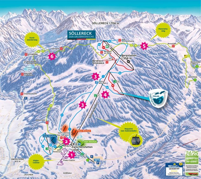 Winterpanorama Skigebiet Söllereck 2024/25