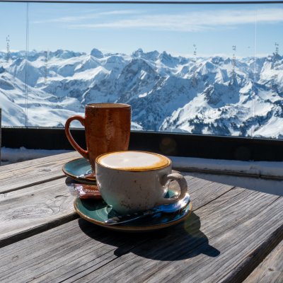 Kaffee im Gipfelrestaurant