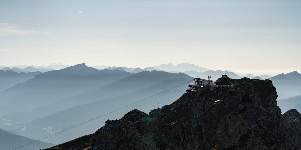 Blick auf die Gipfelstation