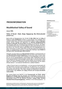 Ankündigung Valley of Sound