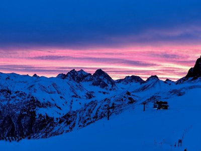 Sonnenaufgnag an der Kanzelwand