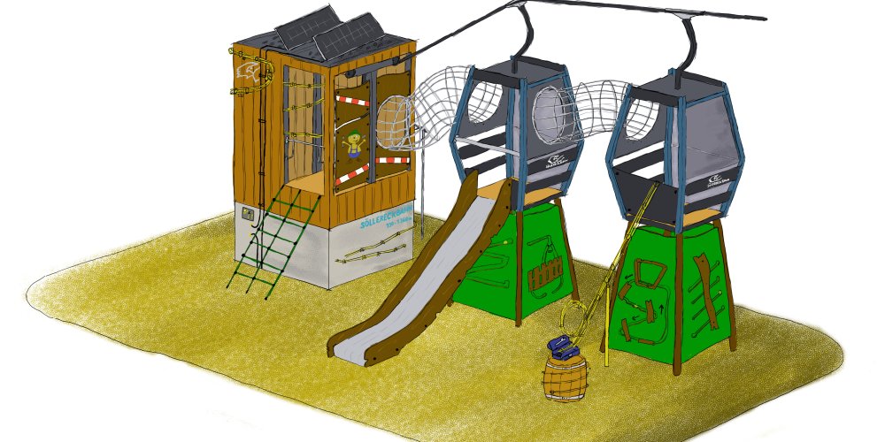Neue Spielgeräte auf dem Spielplatz im Park