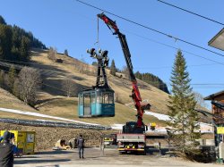 alte Kabine wird abmontiert