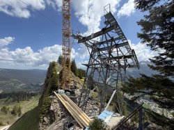 Holzbauarbeiten an Stütze 2