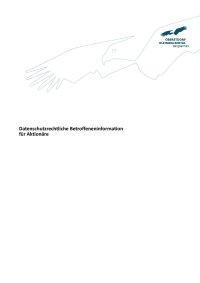 Datenschutzrechliche Betroffeneninformation für Aktionäre Stand 2025