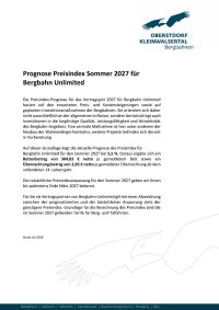 Prognose Preisindex Sommer 2027 Prognose Preisindex Sommer 2027