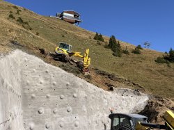 Arbeiten an der Bergstation Scheidtobelbahn