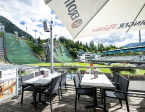 Ausblick von der Terrasse der Erdinger Sportalp