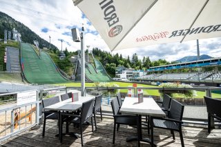 Ausblick von der Terrasse der Erdinger Sportalp