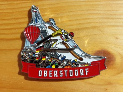 Bild Magnet Oberstdorf mit Skispringer
