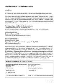 Information zum Thema Datenschutz Eltern Stand Juli 2022