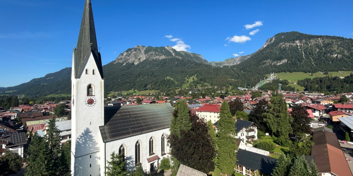 Oberstdorf Pfarrkirche Luftaufnahme-3