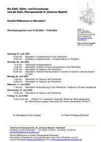 Wochenprogramm vom 07.06. - 13.06.2025