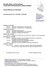 Wochenprogramm vom 14.06. - 20.06.2025